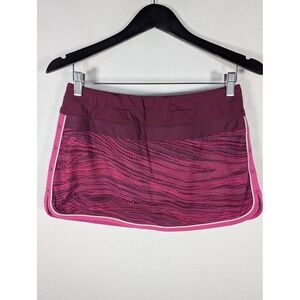 Athleta Skort Womens 6 Pink Striped Built In Shorts Running Athletic Stretch